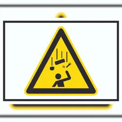 HB-Druck Achtung Herabfallende Gegenstände Symbol A1 Rückseite selbstklebend Schild