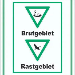HB-Druck Brut- und Rastgebiet hochkant Schild A3 Rückseite selbstklebend