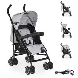 Moni Kinder-Buggy Kinderwagen, Buggy Jerry, Sonnendach, schwenkbare Vorderräder, EVA-Räder grau|schwarz
