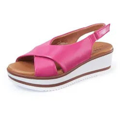 Les sandales 100% cuir Peter Hahn fuchsia