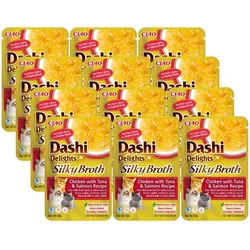 INABA Dashi Delights Silky Broth Chicken with Tuna & Salmon Recipe 12x40g