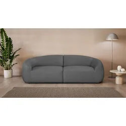 LeGer Home by Lena Gercke Big-Sofa YANI, Designersofa, organische Form, Maße B/T/H: 240/64/81 cm, mit Wellenunterfederung, auch in Bouclé, passend zur Serie grau