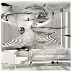 KUNSTLOFT Vliestapete Geometric storm 2x1.4 m, Halb-matt, lichtbeständige Design Tapete beige 2.00 m x 1.40 m