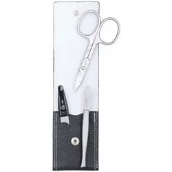 ERBE Maniküre-Etui Colorado, 3 tlg., Echtleder, Kontrastnähte, Druckknopfverschluss, rostfreie Instrumente schwarz