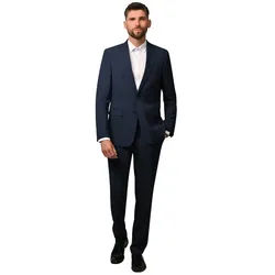 Hirschthal Anzug Herren Business Anzug Regular Fit (Anzughose & Sakko, 2-tlg., Anzug Set) im modernen Look, mit Kleidersack blau 54