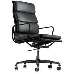 Vitra Bürodrehsessel Soft-Pad schwarz, Designer Charles & Ray Eames, 58x102-114x59-65 cm
