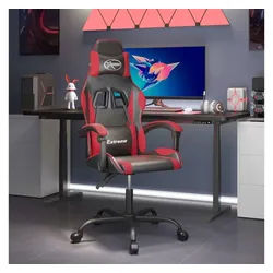 furnicato Gaming-Stuhl Schwarz-Rot 57,5 x 59,5 x (121-131) cm (1 St) rot|schwarz 57.5 cm x 131 cm x 93 cm