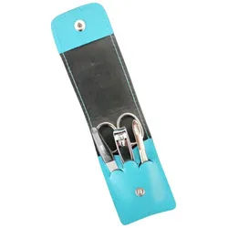EloModa Maniküre-Kosmetik-Etui 4-teiliges Solingen* Maniküre Set mit echt Leder Etui, Nagelschere, 4 tlg., Made in Germany