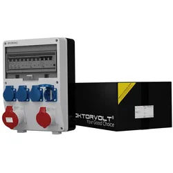 Baustromverteiler 16A 32A 4x230V Stromverteiler mit Mennekes-Steckdosen FI-Schalter LS-Schalter Doktorvolt DV-6442-D TD-S/FI