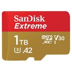 SanDisk Extreme microSDXC UHS-I, C10, U3, V30, A2 + SD Adapter 1 TB 190 MB/s