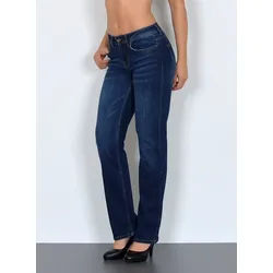 ESRA Straight-Jeans High Waist Straight Fit Jeans Damen Gerader Schnitt bis Übergröße G1 Jeans Damen High Waist Jeans Damen Stretch Jeans Straight Damen blau 44