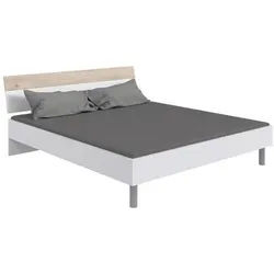 Carryhome Bett , Weiß, Eichefarben, Hickory , Holzwerkstoff , 180x200 cm , Made in Germany , in verschiedenen Größen erhältlich , Schlafzimmer, Komplette Schlafzimmer und Serien, Schlafzimmerserien