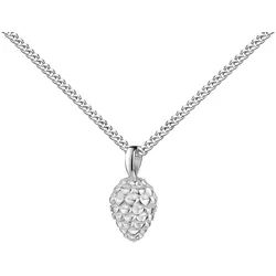 JEVELION Kette mit Anhänger Silber Anhänger 925 Silber Tannenzapfen Glücksbringer Made in Germany (Silberanhänger, für Damen und Mädchen), Mit Silberkette 925 - Länge wählbar 36 - 70 cm oder ohne Kette. silberfarben