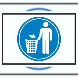 HB-Druck Bitte Abfalleimer benutzen Symbol Schild A5 Rückseite selbstklebend