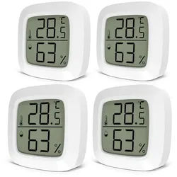 MAVORI Raumthermometer und Hygrometer digital - präzise und kompakt, 4-tlg. weiß