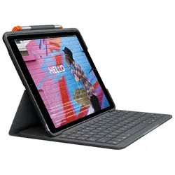 Slim Folio iPad 10.2" (7th gen) - UK - Tastatur & Folio-Set - Englisch - UK - Grau