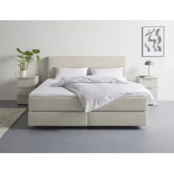 LeGer Home by Lena Gercke Boxspringbett Zalia erhältlich in verschiedenen Breiten, inkl. Toppper, wahlweise mit Bonnell- oder 7-Zonen-Tonnentaschenfederkern grau 205 cm x 217 cm
