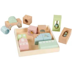 My Baby Lou Bausteine , Multicolor , Holz, Metall, Kunststoff , 15-teilig , Buche, Schima , Sperrholz , 22x22 cm , EN 71 , Spielzeug, Holzspielzeug
