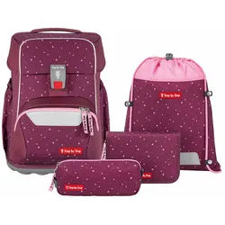 Step by Step BASIS Schulranzen 4-teiliges Set Berry Stars