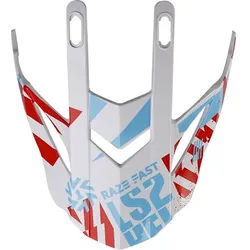 LS2 MX437 Fast Evo Helmschirm, weiss-rot-blau