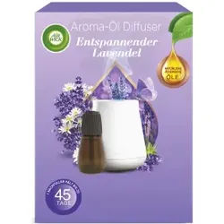 Air Wick Aroma-Öl Diffusor Starter-Set, Lavendel, 3 Stufen, Aromatische Wohlfühl-Oase für Zuhause aus natürlichen ätherischen Ölen, 1 Set = 1x Diffusor, 1x 20 ml - Duftöl