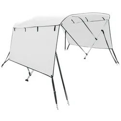 vidaXL Schutzplane 243 x 185-198 x 137 cm Boot Sonnendach 4-Bow Bimini Top mit Seitenteil weiß