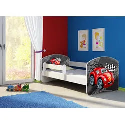 Clamaro Kinderbett (Kinderbett, Babybett 70x140, 80x160, 80x180cm Juniorbett, Kind, Motiv, Schublade CLAMARO) rot