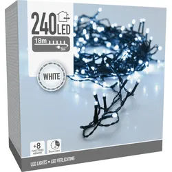 LED-Lichterkette kaltweiß, 240 LEDs, Grünes Kabel, Innen/Außen, 21m
