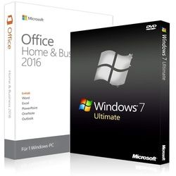 Windows 7 Ultimate + Office 2016 Home & Business 32/64 Bit (DE)