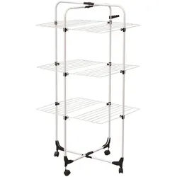 Spirella Turmwäschetrockner , Weiß , Metall , 137x70 cm , klappbar, mit Rädern, Kleiderbügelhalter, platzsparend , Haushalt & Kleinelektro, Wäschepflege, Wäscheständer