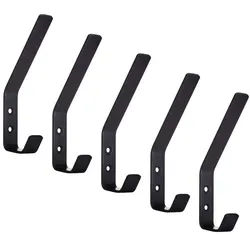 SO-TECH® Kleiderhaken doppelter Wandhaken, Edelstahl, 142 x 20 x 45 mm, (5-St), großer Jackenhaken mit abgerundeten Kanten schwarz schwarz