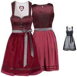 Spieth & Wensky Dirndl Wiga-Dirndl 2-teiliges Midi-Dirndl Kleid Dirndl Trachtenkleid rot 44/2XL