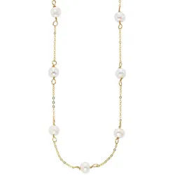 Aniston JEWELRY & WATCHES Silberkette Schmuck Geschenk Halskette, mit Naturperle gelb|goldfarben