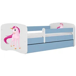 Raumhirsch Furniture Kinderbett Einhorn mit Schublade und Matratze 180/80 , Blau , Holzwerkstoff , Rechteckig , 80x180 cm , FSC 100% , Babymöbel & Kindermöbel, Kinderzimmer & Jugendzimmer, Kinderbetten