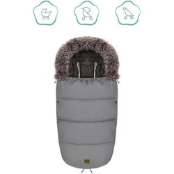 Jimmylee FUßSACK , Silberfarben , Kunststoff , Füllung: Polyester , 100x1x50 cm , Winterfußsack, Gurtschlitze, abnehmbarer Fellkragen , Baby on Tour, Kinderwagen, Kinderwagenzubehör, Fußsäcke Kinderwagen