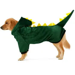 Corimori Hundekostüm Süßes Dinosaurier-Kostüm für Hund & Katze, ideale Dino Tierverkleidung für Herbst & Winter, mit Kapuze grün 1,5 kg