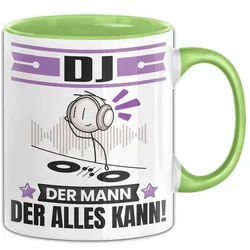 Trendation Tasse DJ Tasse Geschenk für DJ Der Mann Der Alles Kann Geschenkidee zum Gebu, Keramik grün