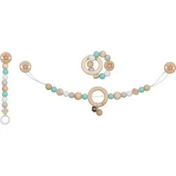 goki Greifspielzeug goki baby Set Lifestyle Türkis mit graviertem Stern-Motiv (3-tlg) beige
