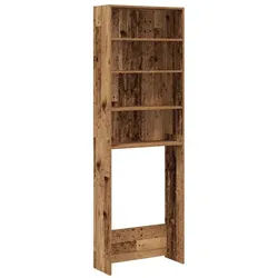 vidaXL Badregal NA Waschmaschinenregal Altholz-Optik 64x24x190 cm braun