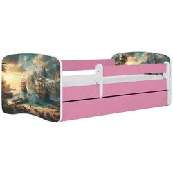 Raumhirsch Furniture Kinderbett Schiff mit Schublade und Matratze 180/80 , Rosa , Holzwerkstoff , Rechteckig , 80x180 cm , FSC 100% , Babymöbel & Kindermöbel, Kinderzimmer & Jugendzimmer, Kinderbetten