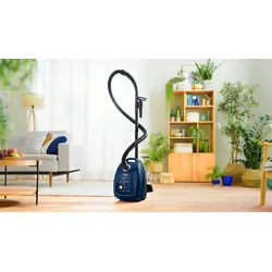 BOSCH Bodenstaubsauger BGD38BU2 Freistehfunktion, Blau, Hygienefilter, 600 W, mit Beutel, aus 30 % recyceltem Kunststoff blau