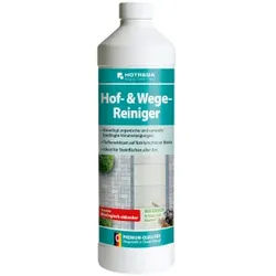 HOTREGA® Hof- und Wegereiniger, Reiniger für die Beseitigung organischer und umweltbedingter Verunreinigungen, 1 Liter - Flasche