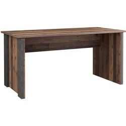 Mid.you Schreibtisch , Braun, Dunkelgrau , Metall, Kunststoff, Holzwerkstoff , rechteckig , Wange , 70x73.5x153 cm , Büromöbel, Schreibtische, Schreibtische