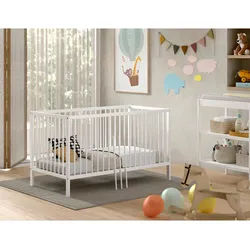 Vipack Kinder-/Juniorbett , Weiß , Holz , Buche , 70x140 cm , verstellbar , Babymöbel & Kindermöbel, Kinderzimmer & Jugendzimmer, Kinderbetten, Kinderbetten & Jugendbetten