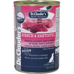 Dr. Clauder's Selected Meat Pro Hair & Skin 400g Dosen Hundenassfutter Hirsch & Kartoffel 6x400g