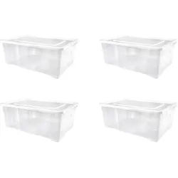 Gardissimo 4er-Set Schuhboxen Kunststoffbox Klarsichtbox Belüftung 25 Liter
