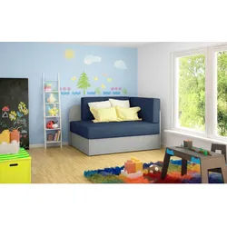 Mid.you Jugend- UND Kindersofa , Blau, Hellgrau , Textil , 104x60x75 cm , Wohnzimmer, Sofas & Couches, Schlafsofas, Sonstige Schlafsofas