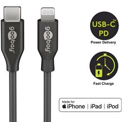 Lightning USB-C Lade- und Synchronisationskabel, das MFi-Kabel für Apple iPhone, iPad Schwarz