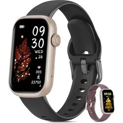 BOALZETD QS50 Smartwatch (3,7 cm, android ios), Schlanke Smartwatch mit 1.47" Display, 10 Tagen Laufzeit schwarz