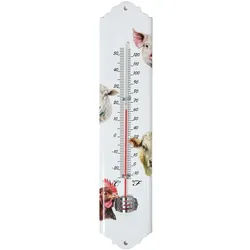 INNEN- & Außenthermometer weiß mit Bauernhof-Tieren